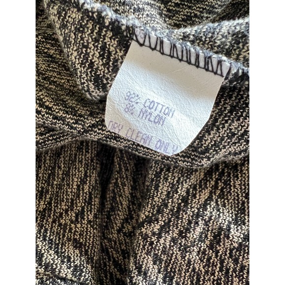 VTG 90s Joan Vass USA Cotton Chevron Sweater Dress Black /Beige Long Sleeve M/L - Picture 7 of 7